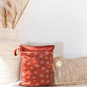 ผ้าอ้อมซักได้กระเป๋าเก็บของสำหรับคุณแม่รถเข็นเด็กแบบแห้งใช้ซ้ำได้กระเป๋าเปียกกันน้ำเดินทางมีซิป2ชั้น - Product Image 5