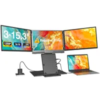 Extenseur d'écran pour ordinateur portable Quad Z3 15,3 pouces 1200P FHD IPS Triple Moniteur 1 Câble pour 3 Écrans avec Windows et tous les Mac (M1-M5 inclus)