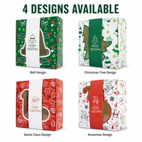 Boîte cadeau transparente à thème de Noël, réutilisable, pour bonbons et cadeaux de fête, emballage vide en papier blanc