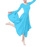 Robe de danse ample à manches longues pour femmes, robe de danse de louange pour femmes
