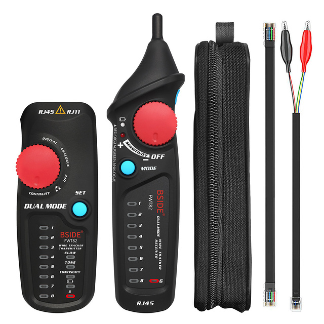 FWT82 Dual Mode Network Cable Tracker Digital Analog Wire Toner Ethernet Lan Tracer Analyzer Detector Electronic Cable Finder