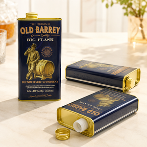 Boîte rectangulaire en fer blanc avec doublure intérieure en PEHD de qualité alimentaire pour vin, spiritueux et whisky - Product Image 1