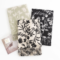 Nouvelle Écharpe Longue Femme Hiver à Motif Écossais avec Pompons, Isolation Thermique, Écologique, Vente en Gros, Personnalisable