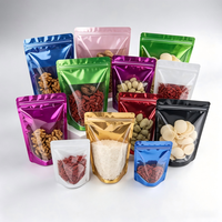 Sachet Doypack Personnalisé en Plastique pour Emballage Alimentaire, Fenêtre Métallisée Colorée, Couleurs Blanc Doré pour Chips, Aliments pour Animaux, Sucre