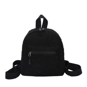 Mochila pequeña de peluche suave con logotipo personalizado para mujer, con cierre de cremallera, para niños y niñas, mochila pequeña para estudiantes - Product Image 2