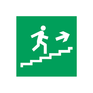 Escalier de secours haut droit adhésif PVC 250x250mm - Product Image 1