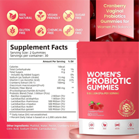 Gummies Équilibre Féminin OEM pour Femmes - Double Action Canneberge & Probiotiques pour l'Équilibre du pH, Végétaliennes, Sans Sucre, Vitamine C, 60 Comprimés