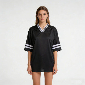 Maillot de sport décontracté <span class=keywords><strong>pour</strong></span> <span class=keywords><strong>femme</strong></span>, collection 2026, col en V, manches courtes, respirant, anti-UV, imprimé, maille tricotée, écologique, personnalisable - Product Image 5