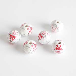 Custom 16/20mm Pattern Christmas Theme Wooden <b>Beads</b> Colorful Loose <b>Wood</b> <b>Beads</b> for Beading DIY Accessories - Product Image 3