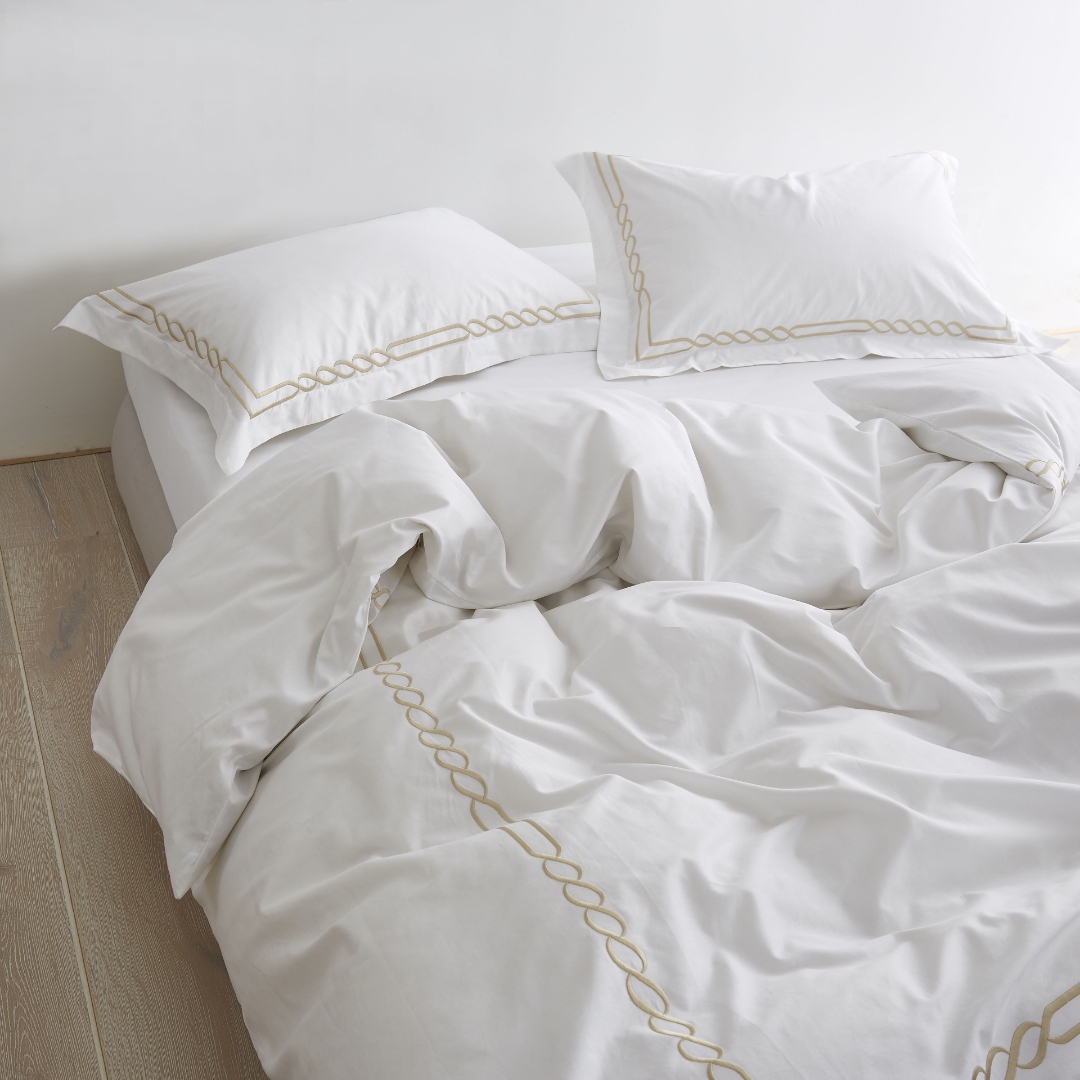 Комплект постельного белья с пеньковым узором, однотонный Комплект постельного белья из хлопка золотого и высокого качества, 60 шт., оптовая продажа, комплект постельного белья из 100% хлопка, 3d пододеяльник