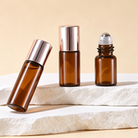 Flacon Roll-on 3ml 5ml 10ml Vide Petit Échantillon Emballage Cosmétique Verre Brun Transparent Flacon Roll-on Huile Essentielle Parfum