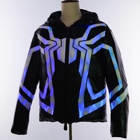 Nouveau Design de doudoune de Performance en Fiber optique LED, Rechargeable, lueur dans l'obscurité, manteau de soirée chaud à la mode, doudoune rvb