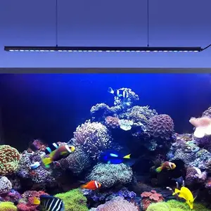 Liweida 25w 35w 45w 55w spektrum penuh biru uv led lampu akuarium 8-12h timer dan 100% peredupan karang bar cahaya air asin