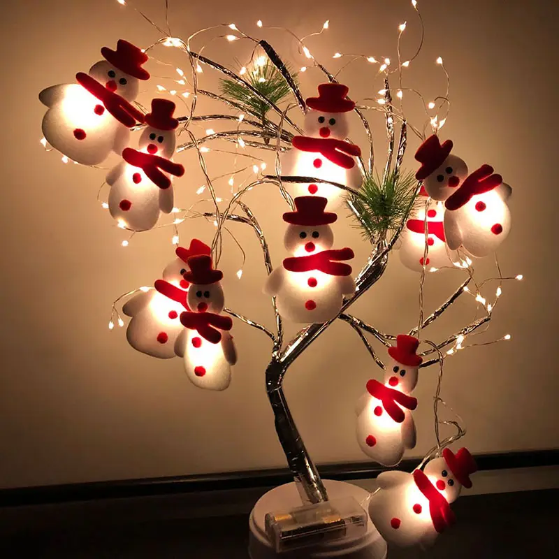 1.5m 10Led Tree santa Snowman Snowflake Led Light String Festival Bar Home Party Decor Christmas Ornament