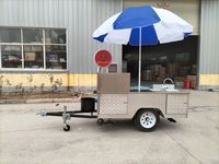 Chariot de vente de hot-dogs miniature remorquable, design mignon, remorque alimentaire, stand de hot-dogs mobile sur roues avec grill à vendre