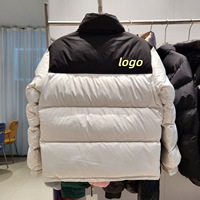 Veste matelassée coupe-vent en toile d'hiver - Unisexe, col montant décontracté avec fermeture éclair et boutons