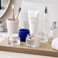 Pot en verre pour crème visage, directement de l'usine, avec couvercle, vide, pour marque de cosmétiques, étiquette privée