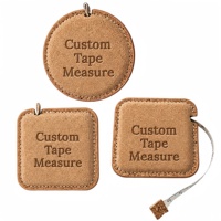 Étui en cuir souple de haute qualité pour usine, personnalisable avec logo d'entreprise, promotionnel, avec mini mètre ruban intégré