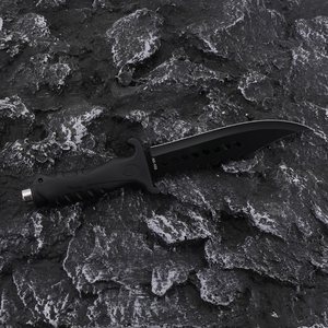 <span class=keywords><strong>Coltello</strong></span> da <span class=keywords><strong>Bushcraft</strong></span> da Caccia e Campeggio per Esterni in Offerta Speciale con Lunga Lama Fissa in Acciaio Inossidabile, Manico in Gomma, Fodero e Rompivetro (OEM) - Product Image 3