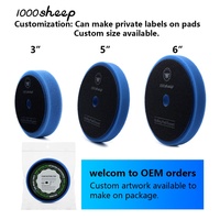 Ensemble de 3 tampons de polissage en mousse bleue, tampons de polissage OEM pour polisseuse DA de 3/5/6 pouces, entretien de la carrosserie automobile