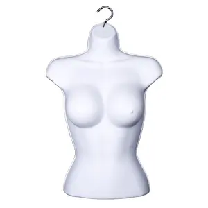 Pabrik harga grosir Lingerie plastik Model pakaian dalam baju toko setengah tubuh tampilan menggantung setengah tubuh manekin wanita