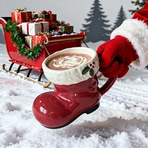 Mug en céramique en forme de botte de Noël, style vintage, mignon, idéal pour les fêtes, cadeau créatif pour Halloween, Noël, Pâques, pour usage en <span class=keywords><strong>café</strong></span> - Product Image 3