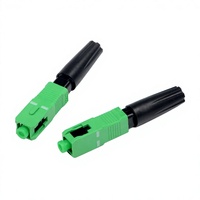 Conector Rápido de Fibra Óptica FAST UPC SC APC, Pre-Pulido, de Ensamblaje Rápido, Reutilizable 04, para PC FTTH, Azul Verde, 1 Año de Garantía