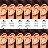 Anting-anting Moissanite Lotus Stud dengan penutup sekrup 3-10mm 0.2-8.0ct berlapis emas 18K Perak Sterling S925 untuk Pernikahan