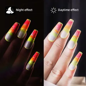 Dark Fluorescence Glitter Sequins Nail Gel Polish 5ml Soak Off UV LED Semi-Permanent Varnish For DIY Nail Art Manicure Supplier