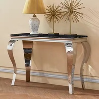 Table console italienne vintage de luxe Mobilier vestibule de couloir en acier inoxydable au design moderne pour salon et hôtels