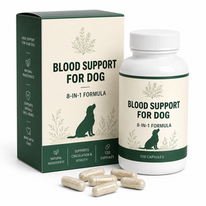 Complément Vitalité <span class=keywords><strong>Canin</strong></span> 8-en-1 : Soutien Sanguin Naturel à Base de Plantes pour la Circulation et l'Apport d'Oxygène chez le Chien – Capsules Bien-être 120 unités - Product Image 1