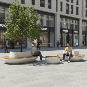 Modern Outdoor GRC Tree <b>Bench</b> Anti-Corrosion Planter <b>Seat</b> for Park & Mall Plaza Public <b>Benches</b> - Product Image 6