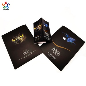 专业印刷您自己的徽标文件夹定制文件夹豪华印刷口袋A4黑色艺术纸文件演示文件夹印刷 - Product Image 4