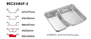 Boîte alimentaire à emporter en <span class=keywords><strong>aluminium</strong></span> 23x18x3cm, <span class=keywords><strong>3</strong></span> <span class=keywords><strong>compartiments</strong></span>, 85760 R881G, barquettes alimentaires en <span class=keywords><strong>aluminium</strong></span>, REC23183F-3Y - Product Image 4