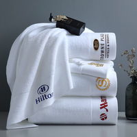 Ensemble de serviettes de bain, de visage et de toilette pour hôtel 5 étoiles, 100% coton blanc, logo personnalisé, linge de bain pour hôtel, serviettes de toilette