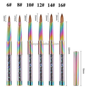 Brosse à ongles ovale plate en acrylique de luxe Kolinsky Hair pour débutants Virole sertie pour nettoyage à l'acétone - Product Image 4