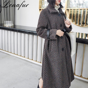 Manteau long en cachemire pour femme, couleur unie, vêtements en laine mélangé - Product Image 4