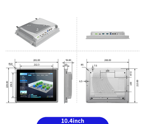 PC Industrial con Pantalla Táctil de 10.4 Pulgadas, Montaje en Pared, Doble Puerto RJ45, RS485, Sin Ventilador, Completamente de Aluminio, SK-10.4GB - Product Image 4