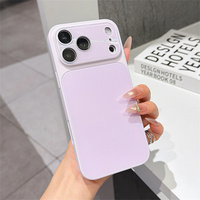 Coque de téléphone portable antichoc en verre couleur bonbon tendance avec film de protection d'objectif pour iPhone 17 Pro Max 17 16 15 14 13 12