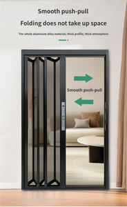 Porte coulissante pliante invisible en maille plissée avec cadre en aluminium moderne personnalisé pour fenêtre de maison, moustiquaire pour porte et fenêtre - Product Image 3