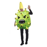 Costumes d'Halloween pour adultes, costumes de fête amusants, costumes de cosplay de germes, costumes de cosplay de bactéries avec chapeau, polyester, unisexe