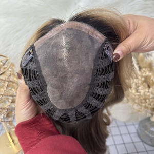 Hair <strong>Toppers</strong> Human Hair Mono Clip in Virgin European Human Hair <strong>Topper</strong> 6*7 7*8 8*9 Inch Women Mono <strong>Open</strong> Weft Skin Base <strong>Topper</strong> - Product Image 3