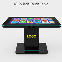 Table de jeu interactive capacitive multi-touch en forme de T de 43 pouces, personnalisable, étanche avec chargeur sans fil