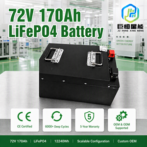 Batterie au lithium rechargeable prismatique LiFePO4 72V 12,24 kWh avec BMS intelligent, cycle profond, qualité A, pour chariots de golf - Product Image 1