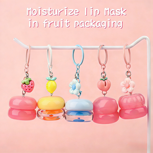 Masque de nuit pour les lèvres aux fruits de la fraise minérale végétalienne, <span class=keywords><strong>hydratant</strong></span>, mignon, étiquette privée OEM, <span class=keywords><strong>baume</strong></span> à lèvres nourrissant avec un joli porte-clés - Product Image 1