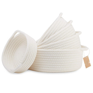 Panier de rangement tressé en corde de coton 100% naturel, lot de 5, pour jouets Montessori et fournitures scolaires, usage domestique - Product Image 3