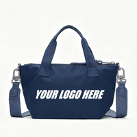 Sac fourre-tout mini bandoulière Qetesh personnalisé avec logo, en nylon et polyester, imperméable, anti-salissure, avec poignée et fermeture éclair, pratique à transporter
