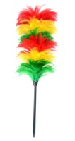 Plumero de Plumas de Gallo Reutilizable y Ecológico, Color Natural, con Mango de Madera, para Limpieza del Hogar, Coche y Oficina