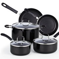 Ensemble de 8 ustensiles de cuisine noirs pour la maison, ensemble d'outils de cuisine, ensemble d'ustensiles de cuisson antiadhésifs
