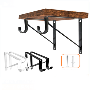 Оптовая продажа, сверхмощные кронштейны для шкафа и полки для одежды, кронштейн для поддержки столба, черный - Product Image 2